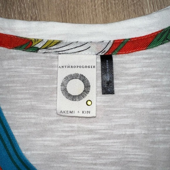 Akemi + Kin Anthropologie Size Small Boho Indie Floral Cottage Artsy Earth Shirt - Picture 5 of 12